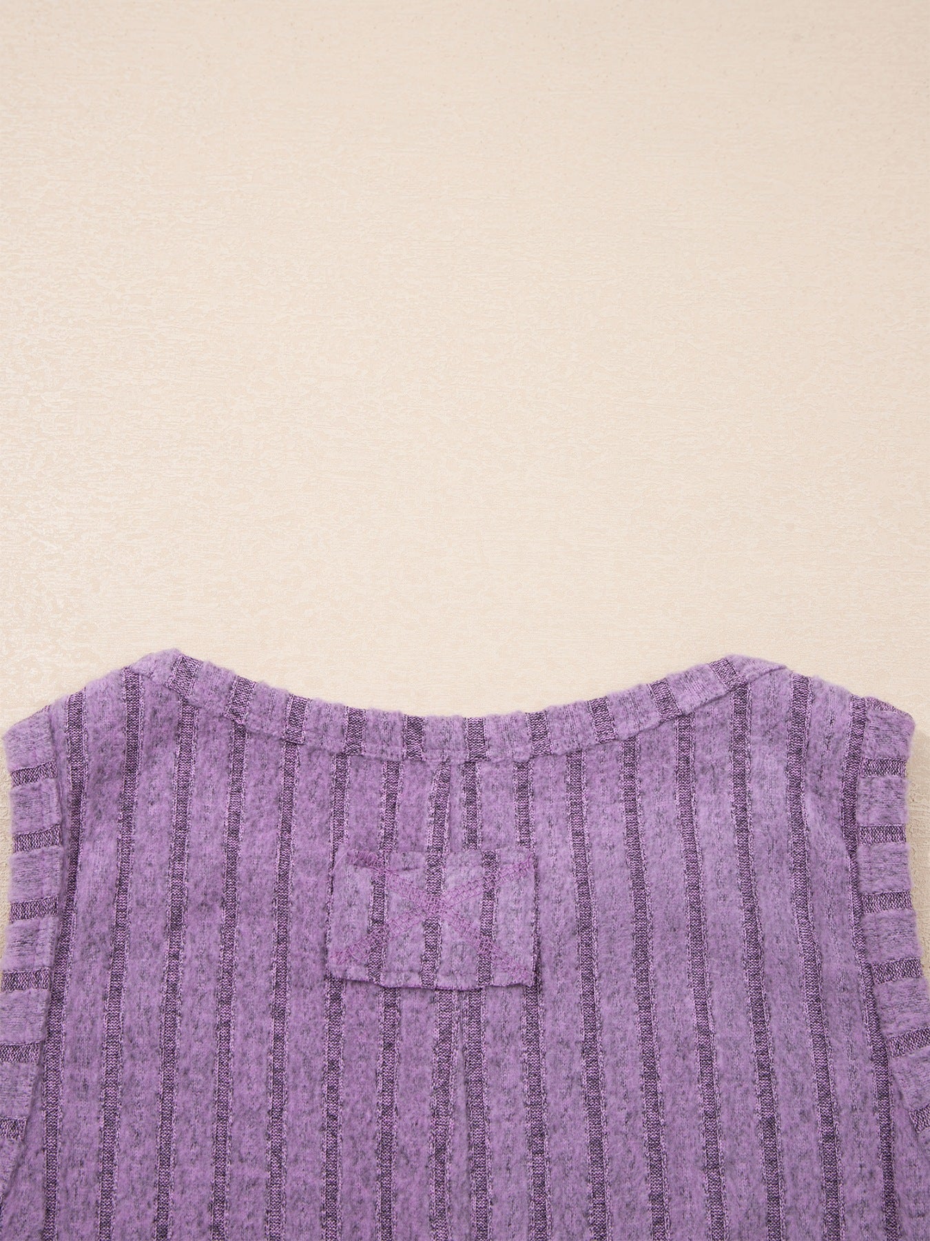 Purple ribbed mineral wash tank top with a chest pocket detail.