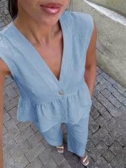 Chic Two-piece Set With Peplum Top
