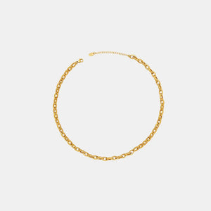 Chunky gold-tone oval link necklace with adjustable chain