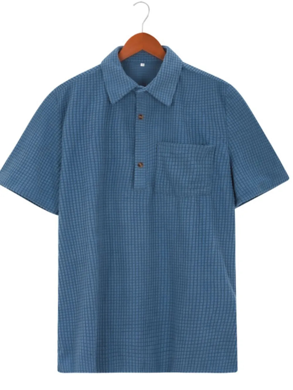 Men's Plus Size Short Sleeve Polo Shirt, close-up detail