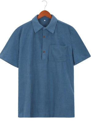 Men's Plus Size Short Sleeve Polo Shirt, close-up detail
