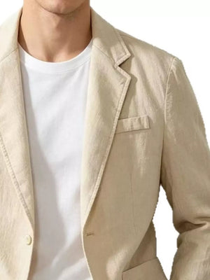 Men's Plus Size Button Up Long Sleeve Blazer, close-up detail