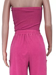 Effortless Drawstring Wide-leg Romper