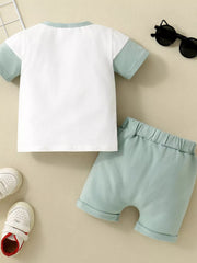 Children's Striped T-shirt And Shorts Set, fabric detail
