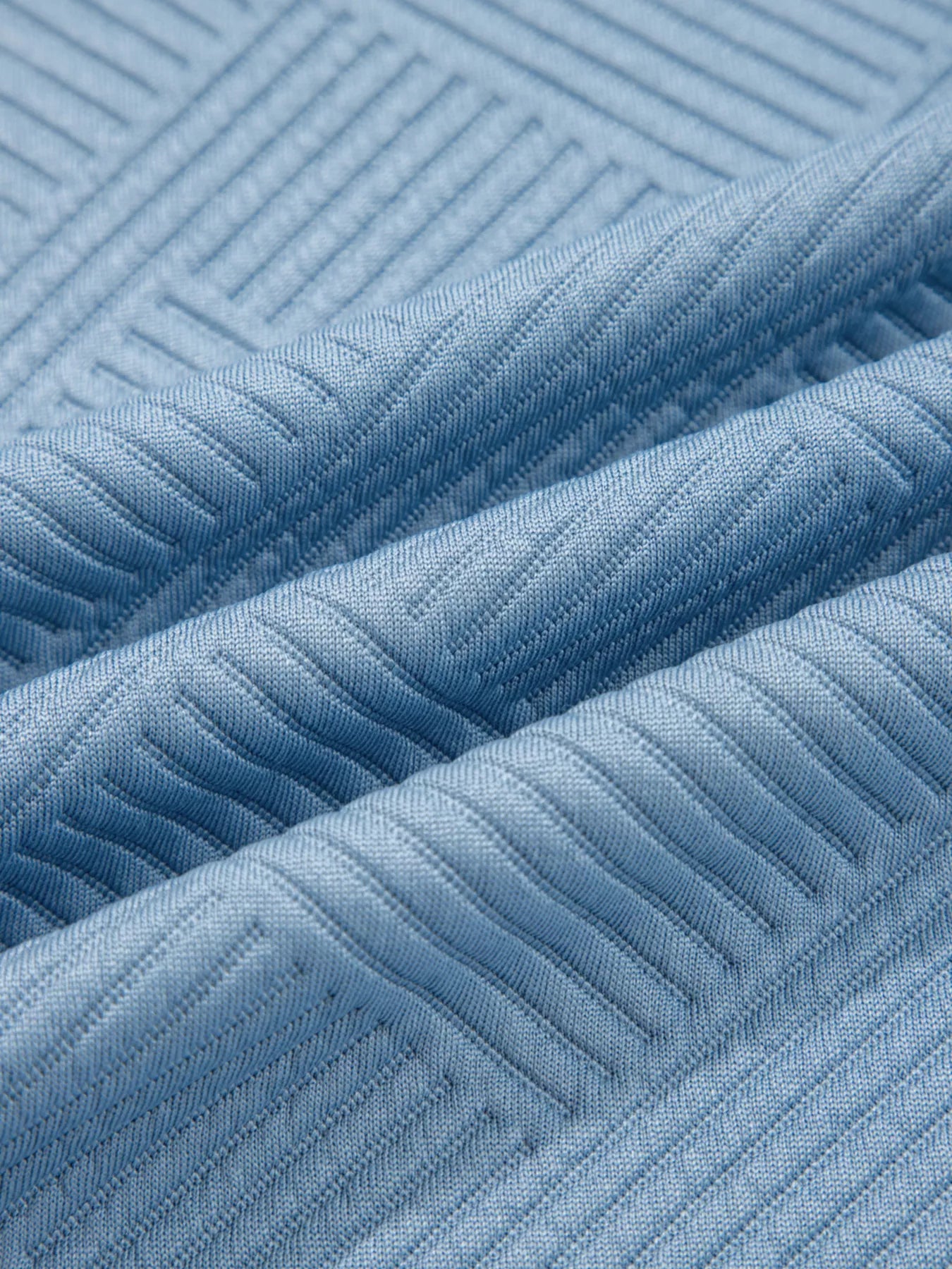Light blue textured drawstring two-piece set fabric detail