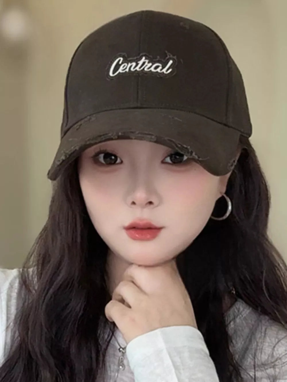Embroidered Distressed Baseball Cap