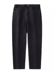 Black cotton pants with a relaxed fit and casual style
