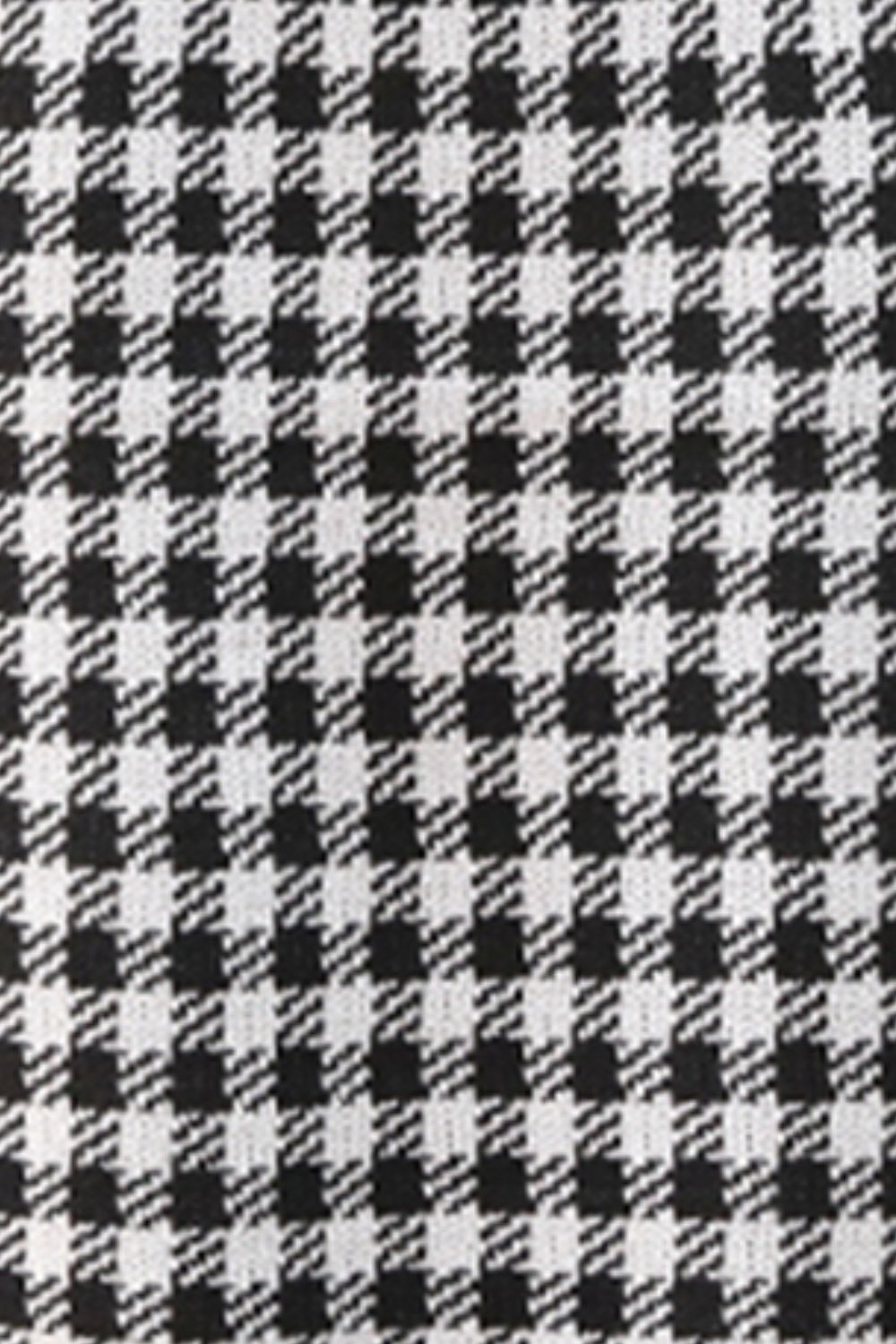 Houndstooth knit halter tank top in black and white acrylic.