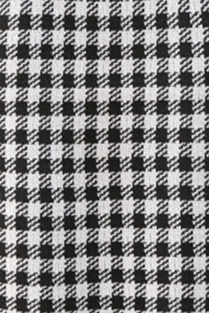 Houndstooth knit halter tank top in black and white acrylic.