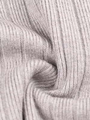 Men's Plus Size Long Sleeve Textured Knit Sweater in Light Gray, side view