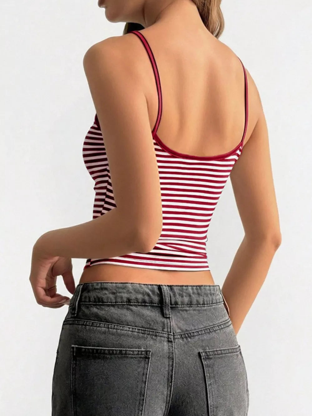 Striped Scoop Neck Cami, editorial view