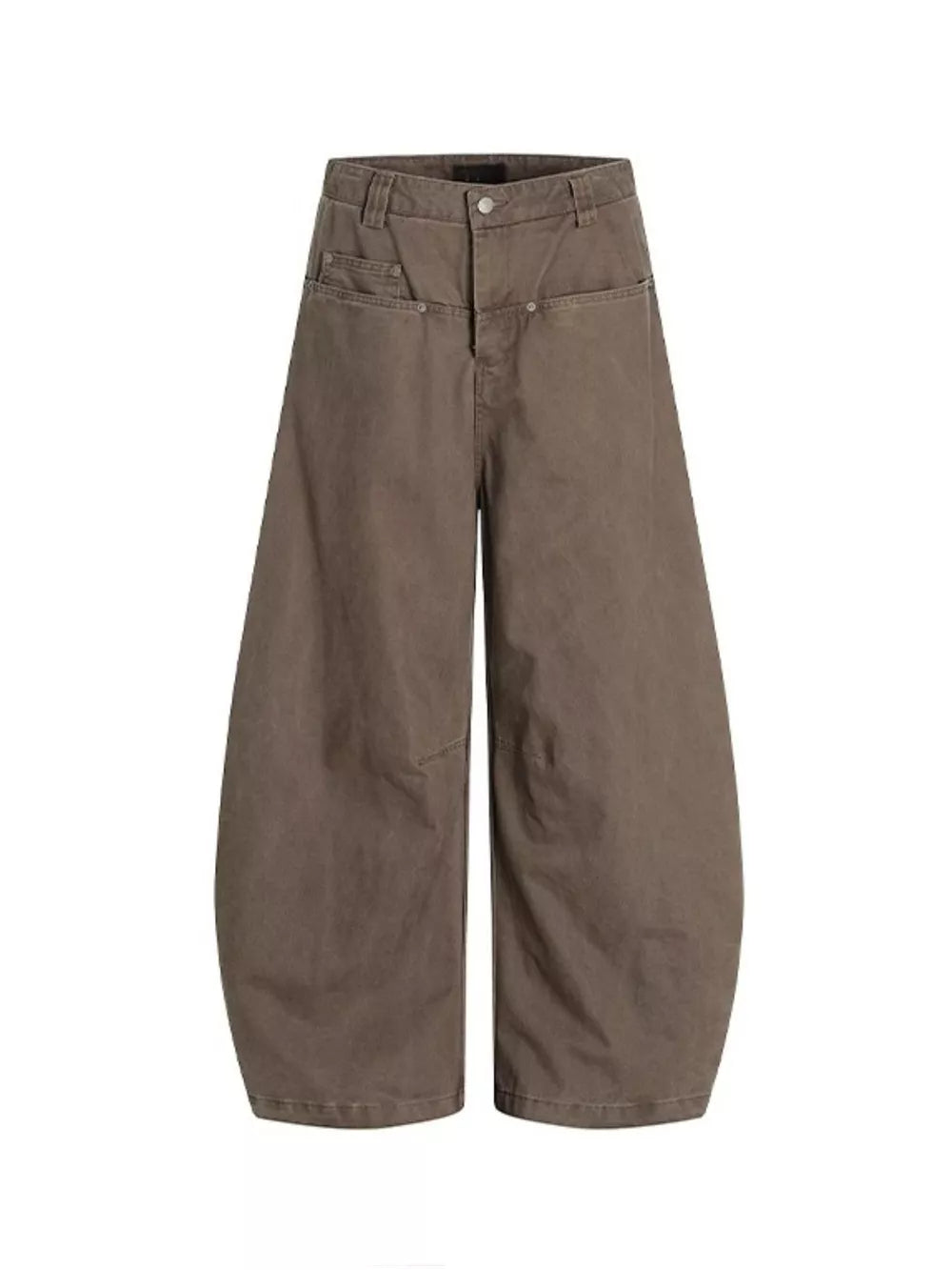 Brown men's wide-leg sweatpants with pockets and a relaxed fit.