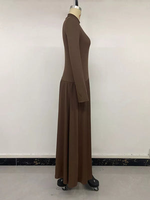 Mock Neck Long Sleeve Midi Dress, editorial view