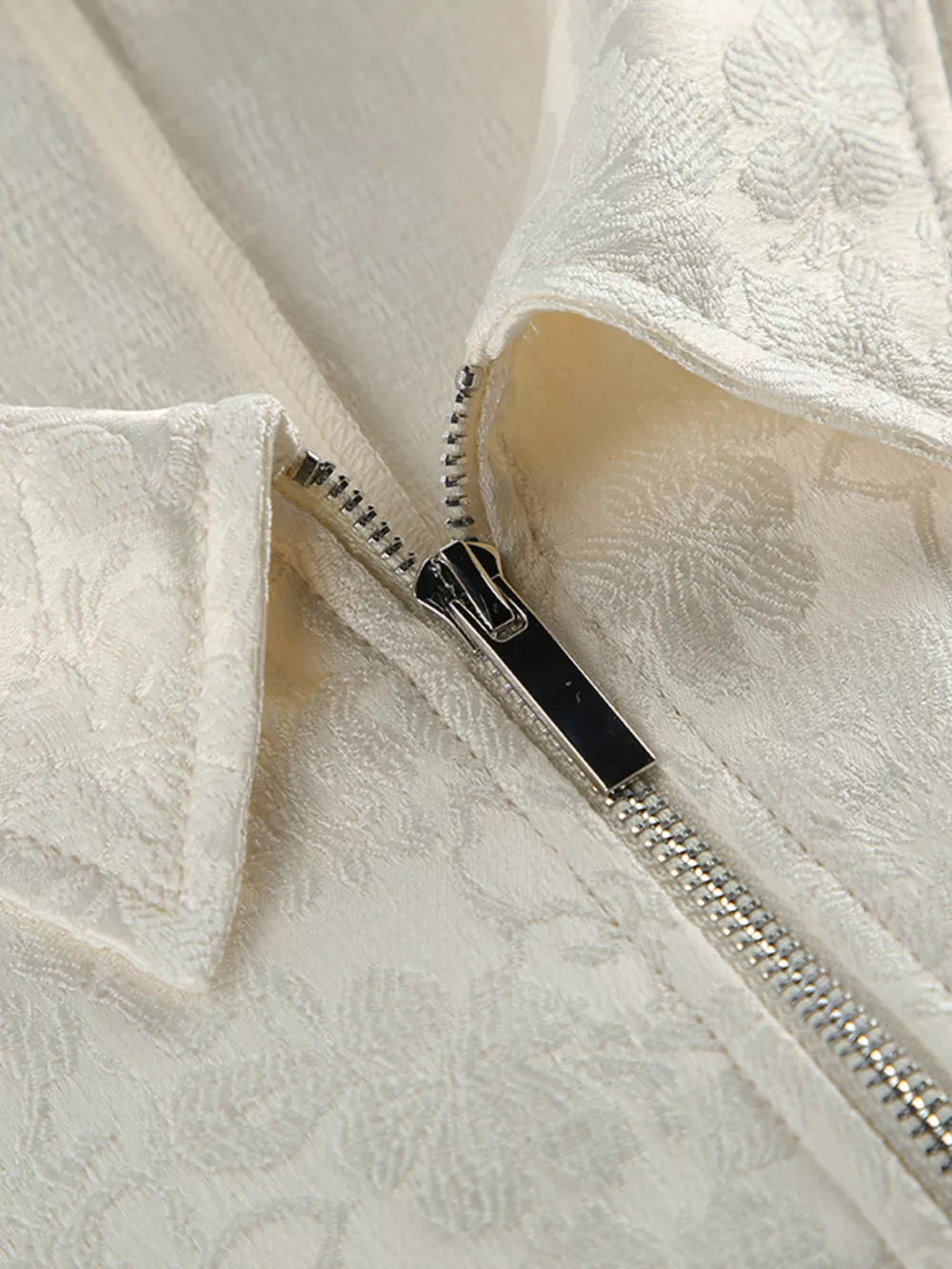 Jacquard Bomber Jacket With Drawstring Waist option 5