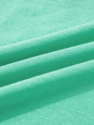 mint green sweatshirt with ribbed cuffs and long sleeve