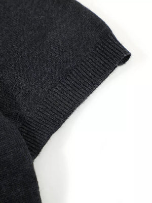 Men's Mock Neck Short Sleeve Knit Top in Khaki, fabric detail