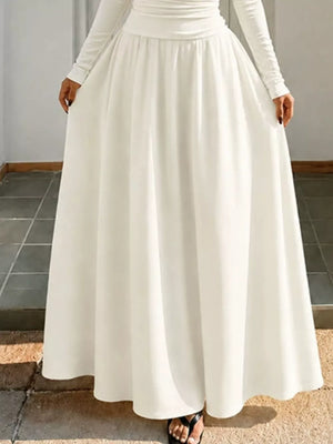 Off-the-shoulder Maxi Dress in Brown, editorial view