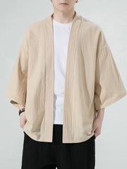Oversized casual open front jacket in Khaki with wide sleeves and a relaxed fit.