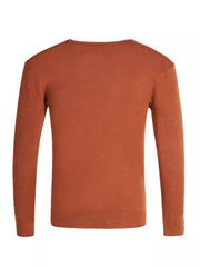 Men's Plus Size Solid Color Long Sleeve Knit Top in Navy, side view