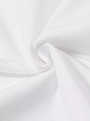 White cotton t-shirt fabric detail with soft folds and texture.