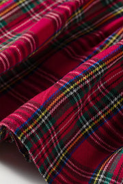 Plaid Tie Neck Ruffle Cuffs Blouse, view 11