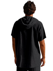 Casual Hooded Shirt With Button Placket