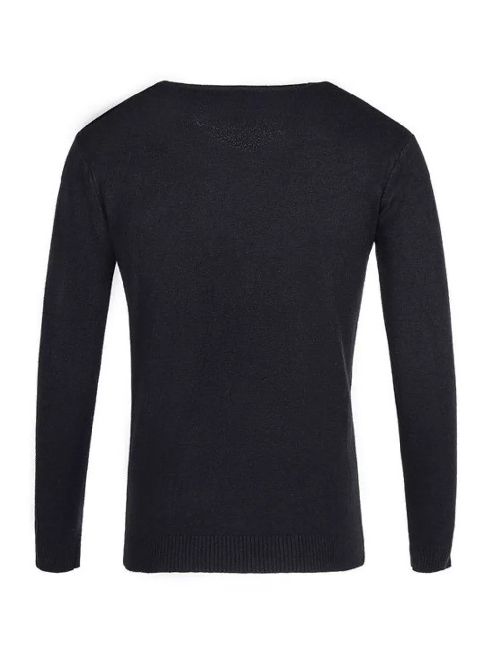 Men's Plus Size Solid Color Long Sleeve Knit Top in Navy, fabric detail