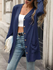 65% viscose, 30% polyester, 5% elastane Care instructions: Machine wash cold cardigan in Blue with regular silhouette