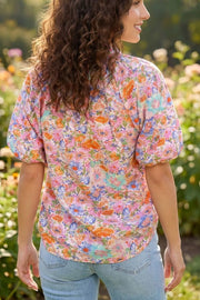 Print Puff Sleeve Blouse, side view