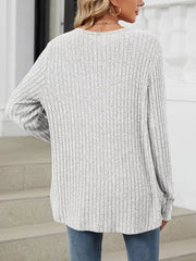 Beige cardigan with thin and long sleeve