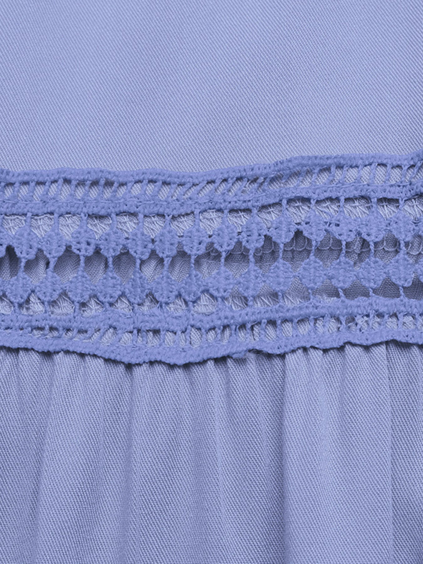Blue tiered maxi dress with lace trim detail