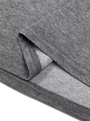Dark gray crew neck lounge set fabric detail showing soft knit texture and stitching.