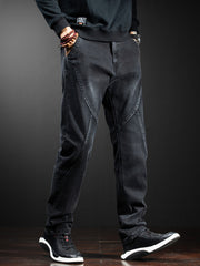 Men's Slim Fit Black Jeans, side view