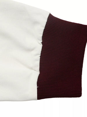 Contrast Trim Zip Up Jacket in White, editorial view
