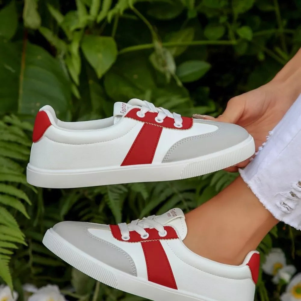 Round Toe Lace Up Sneakers, model styling view