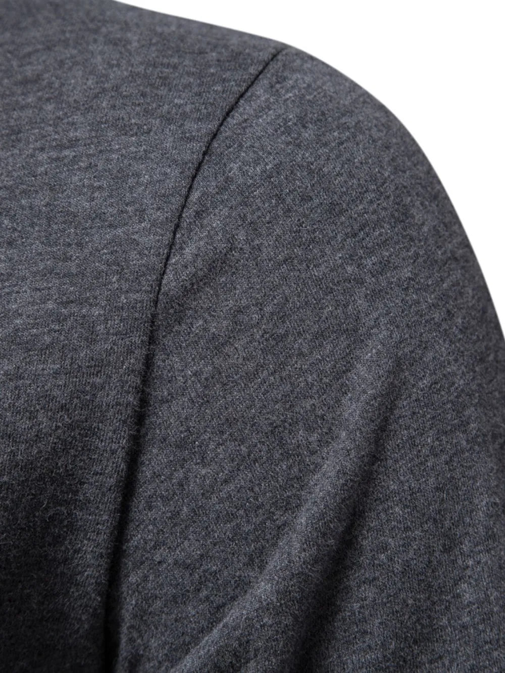 Dark gray long sleeve crewneck t-shirt with a soft textured knit.