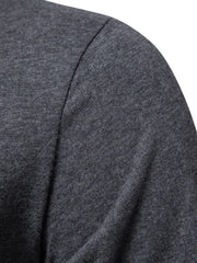 Dark gray long sleeve crewneck t-shirt with a soft textured knit.