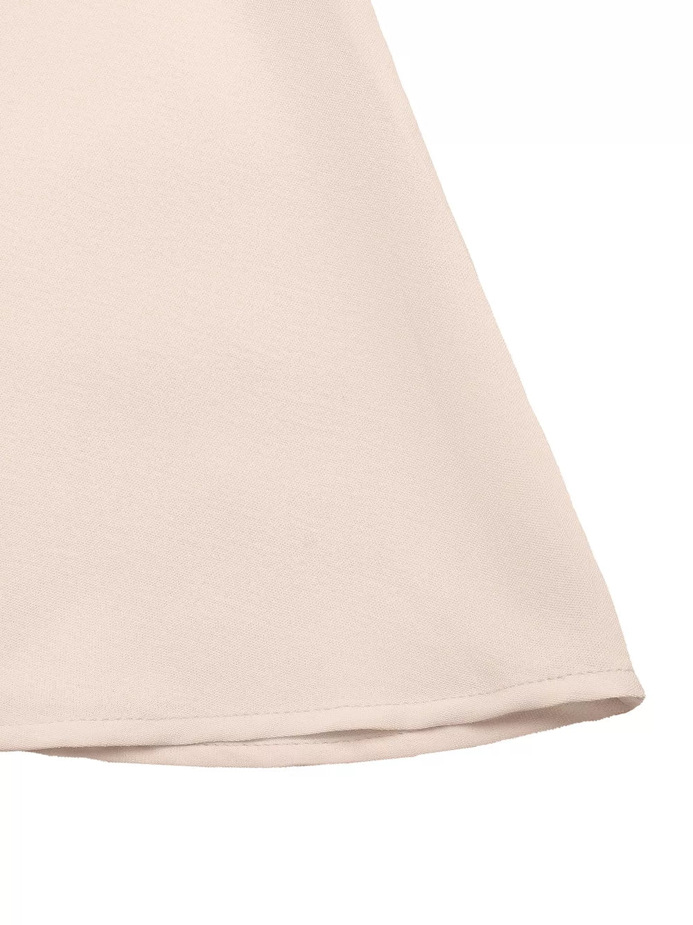 Beige midi dress with ruffled sleeves and tie waist detail.