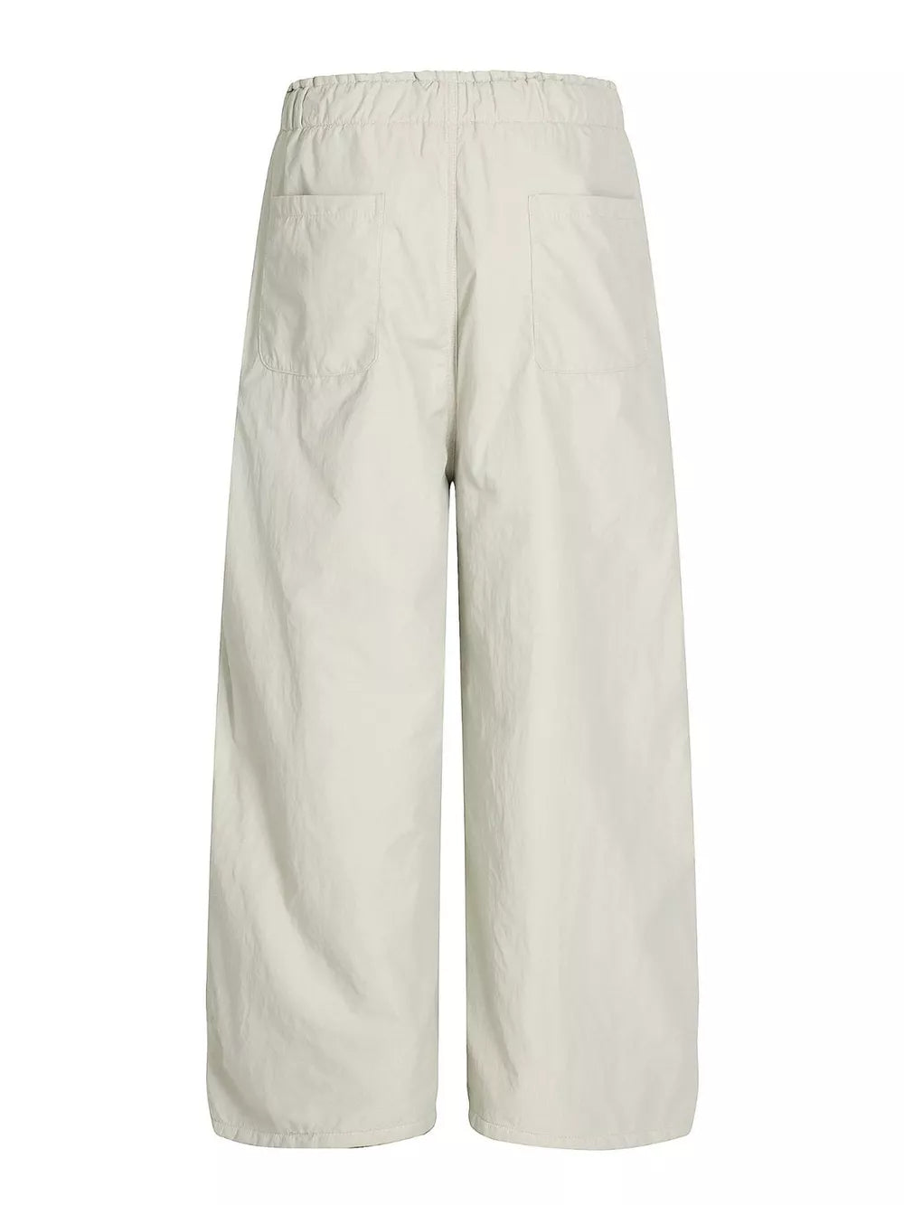Men's light gray wide-leg sweatpants with elastic waist and two back pockets.