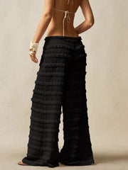 Lace Ruffled Wide-leg Pants