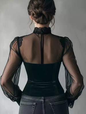 100% polyester Care instructions: Machine wash cold blouse in Dark Green with fitted silhouette