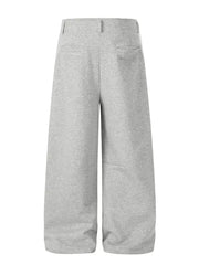 Men's gray wide-leg sweatpants with back pockets.