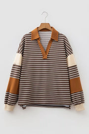 Knit Long-sleeve Top in Coffee Brown, fabric detail