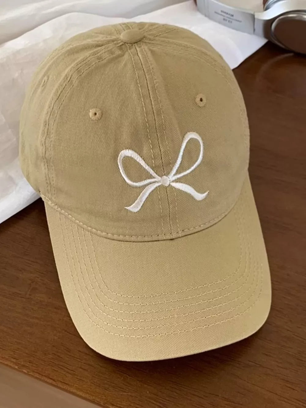 Charming Embroidered Bow Hat