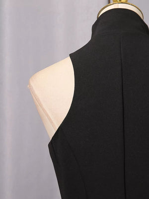 Zip Up Sleeveless Mini Dress in Black, view 11