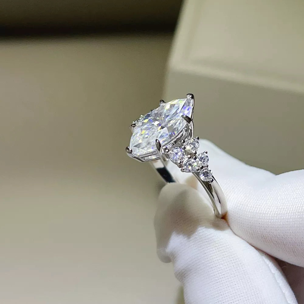 0.3 Carat Sterling Silver Solitaire Ring, back view