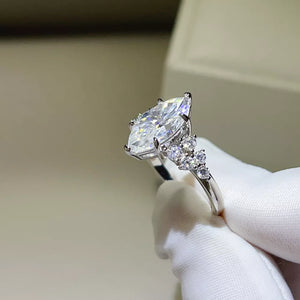 0.3 Carat Sterling Silver Solitaire Ring, back view