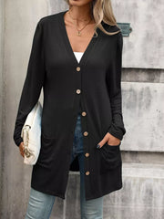 White regular cardigan with v-neck
