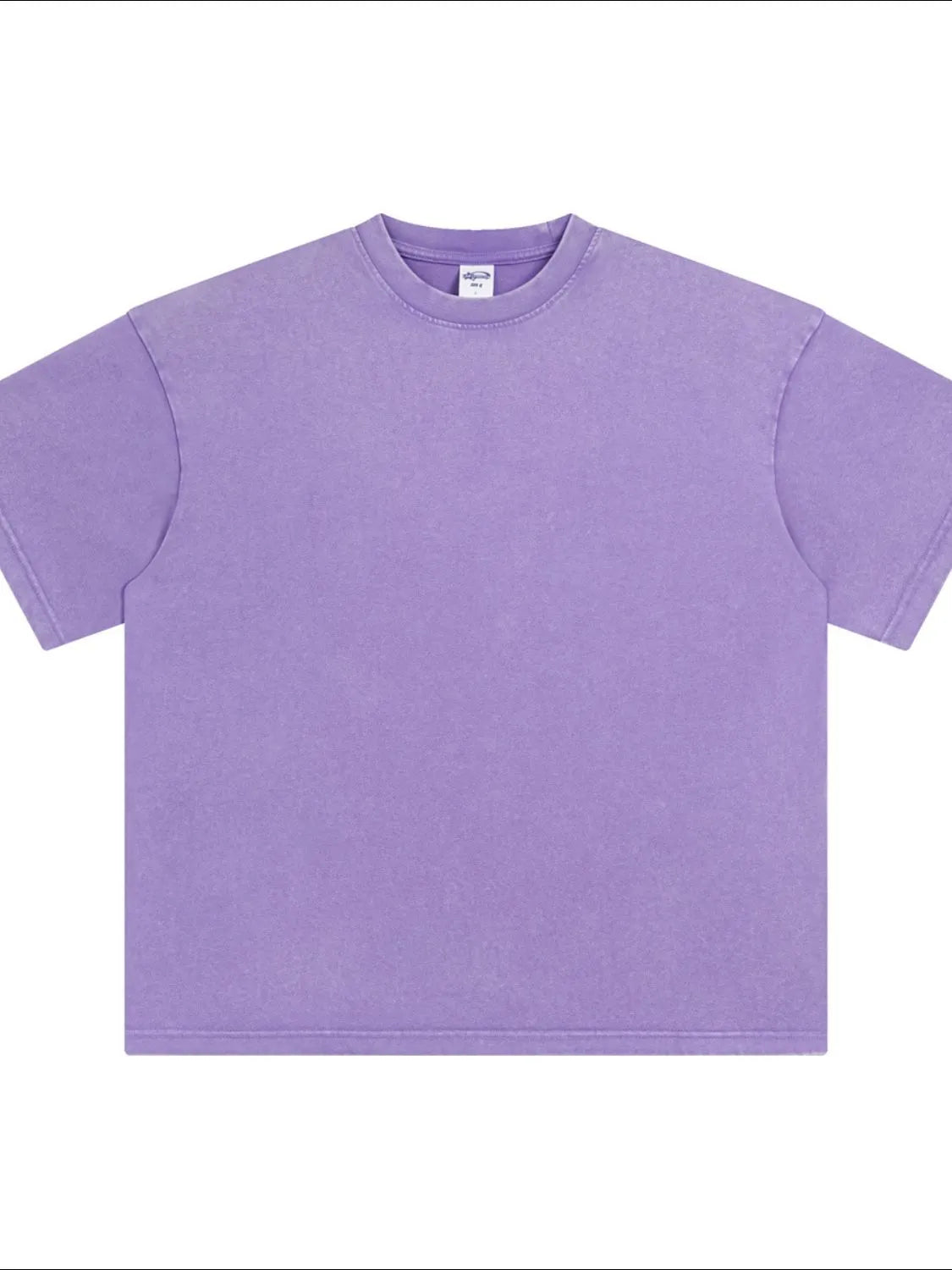 Lavender acid wash oversized tee with crewneck and short sleeves