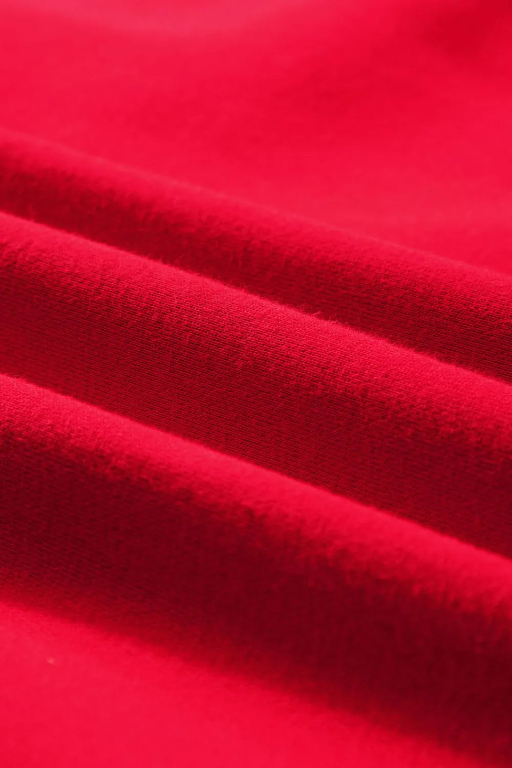 Red crewneck sweatshirt with soft fabric texture
